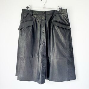 Banana Republic Black Midi A-Line Cargo Skirt